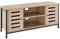 TecTake® Meuble TV 110 x 41,5 x 50,5 cm, Meuble Salon pour Television, 2 Compartiments Ouverts et 2 fermés par Porte, 4 encoches Pratiques, Etagere télévision, Banc TV Salon, Chambre, Bois Clair