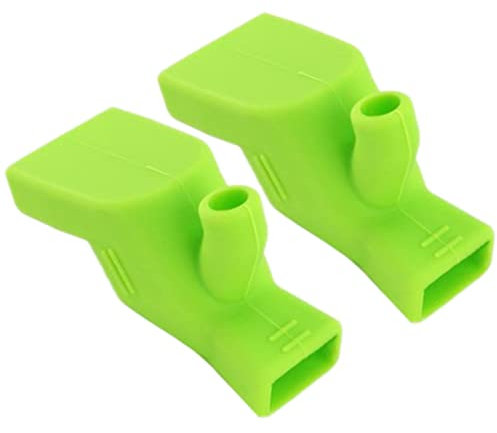 Beccuccio di prolunga per rubinetto in silicone, per bambini, per lavaggio a mano, 2 beccucci di prolunga a prova di spruzzi, per cucina e bagno, blu, verde