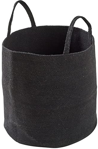 Olivia Rocco Cotton Laundry Basket Toy Storage Box For Kid Rope Blanket Baskets Large Woven Space Saving Holder Organizer Nursery Decor Washables Cleaning Clothes Container With Handle, Black