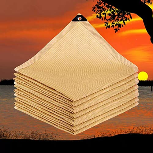 Tessuto Ombreggiante Con Occhielli,Rete Ombreggiante Beige 1/2/3/4/5/6/7/8/9m,Rete Telo Ombra 90%,Vele Parasole,Telone Ombreggiante,Per Giardino Serra Pergola Auto Piante,Beige-3x3m(9.8*9.8ft)