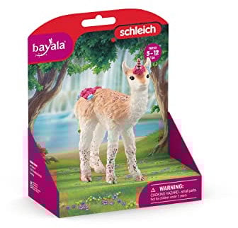 schleich BAYALA 70743 Mythisch Verziertes Rosa Lama Einhorn - Mit Glitzernden Details und Glänzendem Spiralhorn, Robustes und Fantasievolles Figuren Einhorn Spielzeug ab 5