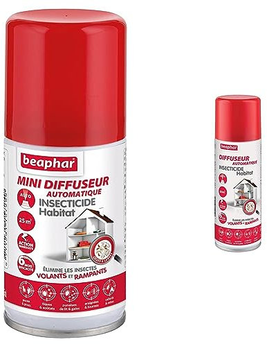 Beaphar – Mini-diffuseur automatique insecticide habitat–Tue les insectes volants,rampants,les œufs et larves + BEAPHAR - Diffuseur automatique insecticide habitat – Tue les insectes volants