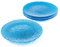 Foodesign Lot de 6 assiettes plates, collection sphère, en verre coloré bleu ciel et boules décoratives, forme irrégulière, idéal comme dessous plat, 33 x H 2,5 cm