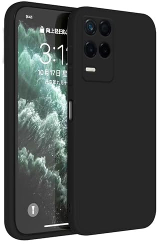 HAFFAN Funda de Silicona TPU Compatible con Realme 8 5G / Realme Narzo 30 5G (6.5 Inches), Carcasa Protectora para Teléfono Móvil - Negro