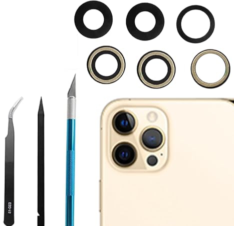 Mingxiong 3Pcs/Set 12 Pro Rear Back Camera Glass Lens Replacement for iPhone 12 Pro Camera Glass Lens Replacement + Repair Tool Kit Set,Anti-Lens Scratch