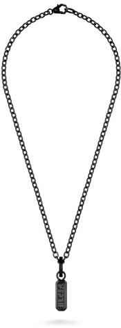 Philipp Plein Herren Kette Halskette Edelstahl IP Black Gothic Tag PJTEA09NU