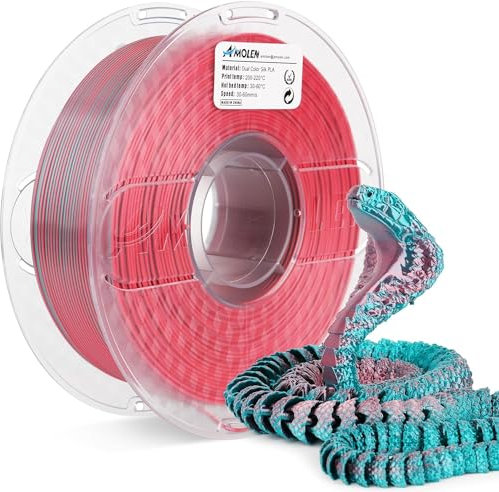 AMOLEN PLA 3D Drucker Filament, Multicolor Filament 1.75mm, Sauber Gewickeltes Filament, Kompatibel Mit 3D FDM Druckern, Maßgenauigkeit +/- 0.02 mm, 1KG Spule(2.2Pfund)