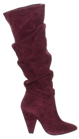 Guess Stivali con tacco rifinito in camoscio punta punta 84G9E2 donna, bordeaux, 35 EU