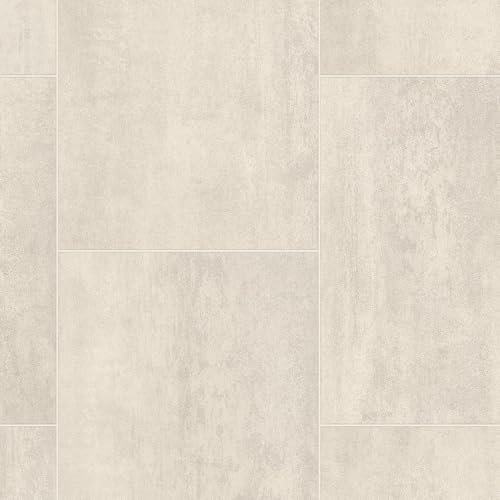 Cream Stone Effect Anti-Slip Vinyl Flooring For LivingRoom, Hallways, Kitchen, 3.8mm Vinyl Sheet, Waterproof Lino Flooring-2m(6'6) X 4m(13'1)-8m²