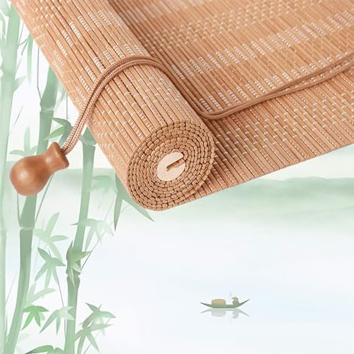JFOZDM Store Bambou Exterieur, Rideau Bambou Exterieur, Store Enrouleur Bambou, Filtre de lumière/Protection de la Vie privée, Stores Bambou pour Jardin de Cour/Balcon/Terrasse/Lieux Extérieurs