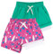 LACOFIA 2 Pièces Maillot de Bain Garçons 2 en 1 Shorts de Bain pour Enfant avec Compression Boxer Short de Natation/Plage/Surf à Taille élastique Séchage Rapide Vert+Rose 2 Ans