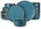 vancasso Vega Reactive Glaze Dinner Set, Blue Dinner Sets for 6 People, 18-Piece Plates and Bowls Set with Dinner Plates, Dessert Plate, Cereal Bowls
