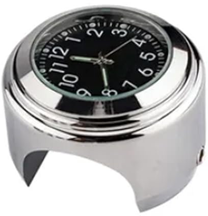 CHICIRIS wasserdichte Motorrad-Lenkeruhr – Uhr Zur Lenkermontage aus Aluminium, Fluoreszierende Funktion, Glänzend Verchromtes Gehäuse