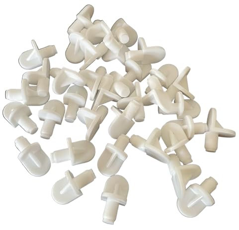 20 Shelf Supports - 5mm Push in (White)