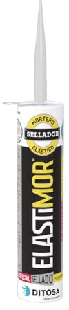 ELASTIMOR Mortero Sellador, Cemento Express, Impermeable, para encintados, llagueados, sellados, rejunteados, reparaciones, Tubo 310 ml x1 NEGRO