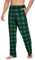 Ekouaer Schlafanzughose Herren Lang Weich Atmungsaktiv Sommerhose Herren Pyjama Hosen Herren Karierte Nachtwäsche Loungewear Grün schwarz XXL