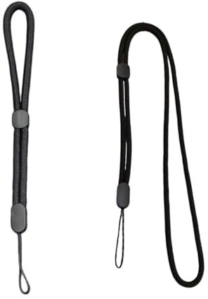 2 Black Phone Lanyards With Adjustable Wrist Straps, Retractable Braided Design for Cell Phones, Cameras, Water Bottles - Backpack Accessories