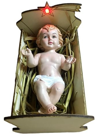Harilla Babys Jesus Figur Jesus Kind Figurine Sammlung Tischplatte Dekoration Handwerk Holz Krippe Krippe Figur für Haus Urlaub
