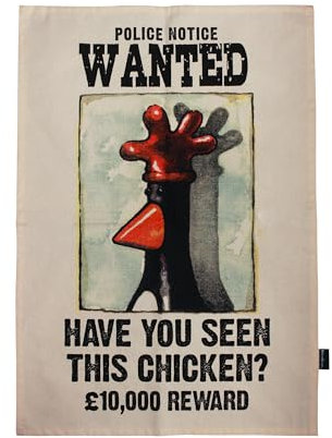 Half Moon Bay Feathers McGraw Geschirrtuch | Geschirrtücher für Küche & Küchenzubehör | Wallace and Gromit Geschenke & Wallace and Gromit Merchandise | Baumwoll-Geschirrtücher