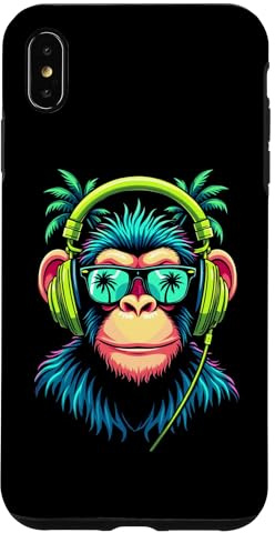 Custodia per iPhone XS Max Cuffie a scimmia