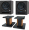PreSonus Eris Pro 8 Aktiver Studio-Monitor Lautsprecher 1 Paar mit keepdrum Boxenständer Palisander