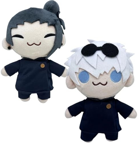 FCMTFV Gojo Plush,Gojo Kuscheltier,22Cm Plüschtier Gojo,Gojo Satoru and Geto Suguru 2Pcs Plush Figur,Gojo Figur Cartoon Spielzeug Kuscheltier Plüschfiguren,Geschenke Für Kinder Party.