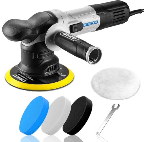 Car Buffer Polisher: 6 Inch Dual Action Orbital Buffer Polisher, 7 amp, 6 Variable Speed 1800-5500 RPM Random Polisher Kit with 4 Buffing Pads for Car Detailing Polishing Waxing DEKOPRO(Gray)
