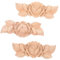 HOMSFOU 3pièces Appliques Bois Sculptées Décoratives Non Peintes Pour Meubles Décalcomanies Artisanales Bois Pour Dresser Cabinet Porte Et Mur Décoration Intérieure