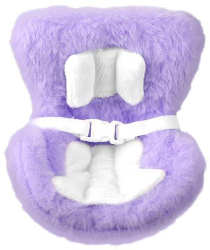 lasuroa Seggiolino Auto Bambole, Cuscini Morbidi e Pelosi Seggiolino Auto Decorativo Bambole con Scatola Clip e Cintura Sicurezza Accessorio per Prese d'Aria Decorazioni Tavolo Esposizione(Viola)