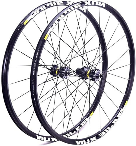 SDYAYFGE MTB Fahrrad Laufradsatz, Mountainbike Vorderrad Hinterräder Set 26 27,5 29 Double Layer Alloy Felge Sealed Lager, QR 8-11 Gang Kassette Carbon Nabe Scheibenbremse,Schwarz,26inch