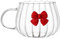 Taza de Vidrio en Forma de Calabaza, Taza de Vidrio de Borosilicato a Rayas Verticales de 350ml con Mango Taza de Café de Calabaza Transparente Linda para Jugo Café Té Leche (rojo)