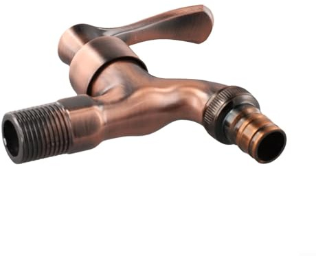 Robinet décoratif en bronze pour une utilisation facile en extérieur dans le jardin et la machine à laver (bronze rouge)