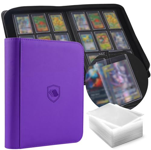 Top Loader Binder 9 Pocket, Holds 360 Toploaders, 100 Toploader INCLUDED | PU Cover Toploader Binder for 3 x 4 Rigid Toploaders, Ringless Side Loading Trading Card Binder for TCG, MTG, Sport Cards