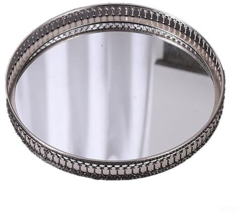 1 * Vassoio Specchio Vanity Comodino Per Camera Da Letto Vassoio Con Specchio Vintage Per Bagno (C)