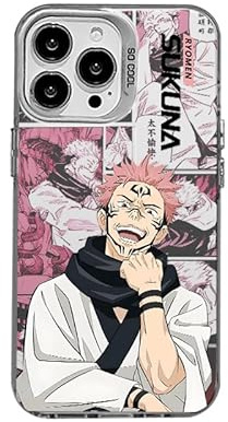 Jujutsu Anime Kaisen Phone Case for iPhone 16 Pro Laser TPU Phone Cover Cartoon cool Ryomen Sukuna B (iPhone 16 Pro)
