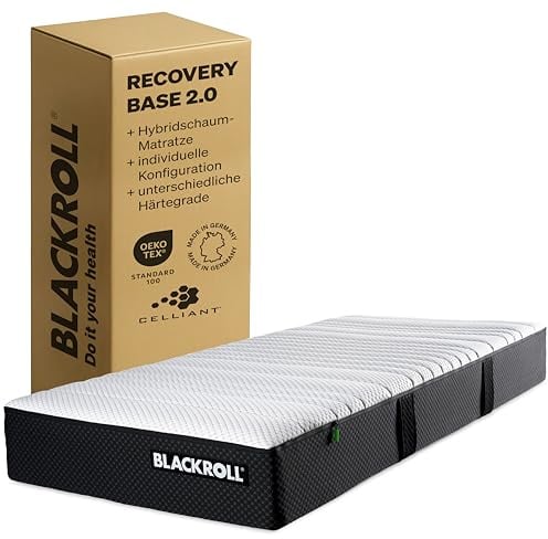 BLACKROLL Recovery Base 2.0 – anpassbare Matratze mit Dual-Core Schaumkern, CELLIANT® Bezug & Softbalance-Topper, 100 × 200 cm