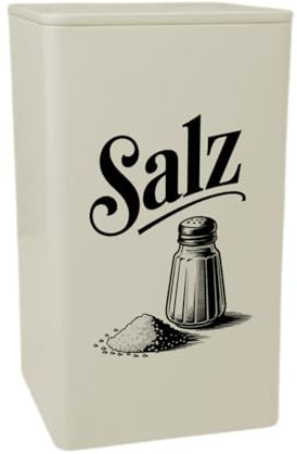 speecheese Salz Vintage VorratsDose 900ml Lustige BlechDose 900ml für Sammler und Küchenliebhaber
