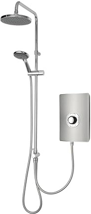 Triton Showers | Collections II DuElec | Aspirante | Electric Shower | Dual Shower Head | 9.5KW | Gun Metal | Rainfall Shower Head | Triton Electric Shower | Shower Head and Hose Set