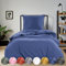 wometo Bettwäsche Renforce Stone-Washed 135x200 & 80x80 100% Baumwolle - blau OekoTex weich modern Used-Look Leinen-Optik