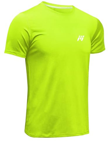 MEETWEE Men’s Sport T-Shirt, Breathable Cool Dry Mesh Base Layer Tops Short Sleeve Running Top Gym Shirt Green
