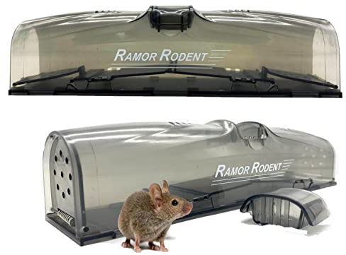 Ramor Rodent 2 Pack Humane Mouse Traps for Indoors That Work. Catch and Release Mouse Trap. Mousetrap No Kill Humane Mouse-Trap. Safe for Pets. No Mouse Poison Mice Trap.