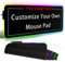 Naispanda Personalizado Alfombrilla de ratón para Juegos RGB LED extendida, Antideslizante Impermeable para Oficina con 12 Modos de iluminación Ratón para computadora con Teclado, 800 x 300 x 4 mm