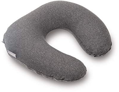 Doomoo Stillkissen Softy - Lagerungskissen Baby, 150cm inkl. Bezug aus Bio-Baumwolljersey, mit feiner EPS-Mikroperlenfüllung, Oeko-TEX® Standard 100, Chine Anthracite