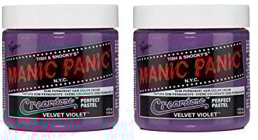 Manic Panic Velvet Violet Pastel Classic Creme, Vegan, Cruelty Free, Purple Semi Permanent Hair Dye 2 x 118ml