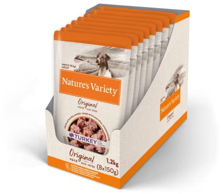 Nature's Variety Original No Grain - Paté para Perros Adultos Mini con Pavo - Caja 8 x 150 g