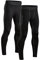 DANISH ENDURANCE Men's Compression Long Tights 2 Pack XL Multicolor (1x Black, 1x Black/Grey) 2-Pack
