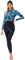Damen Muslimische Ganzkörper Badeanzug Bescheidene Bademode Islamisch Arabisch Schwimmkostüm Reißverschluss Langarm Top Hose Hijab Burkini Set Modest Full Cover Muslim Badebekleidung Blau Blätter XL