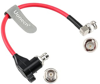 Uonecn SDI Schutzvorrichtung Kabel HD SDI BNC Stecker auf Rechter Winkel BNC Buchse Galvanic-Isolators für RED-Komodo Kamera 20CM (Rot/Rechter Winkel)