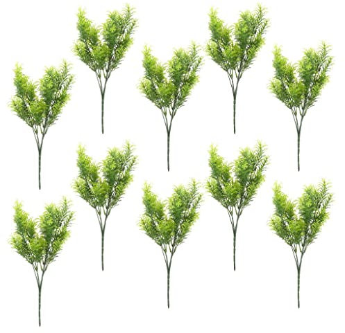 misppro 10 Stück künstliche Kiefernblätter, künstliche Zedernzweige, künstliche Nadel-Girlande für Weihnachten, Urlaub, Heimdekoration, Thanksgiving, Foto-Requisiten