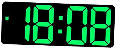 kowaku Digitale Wanduhr, LED Wecker, Anzeigetisch, Elektronische Tischuhr, Snooze mit Datum, Temperaturdimmer, für Büro, Erwachsene, Zuhause, Lernen, GRÜN